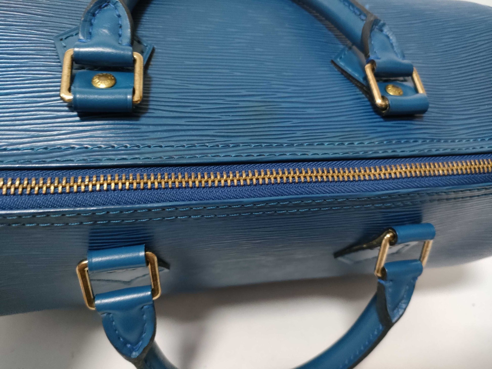 LOUIS VUITTON Epi Speedy 30 Toledo Blue M43005 VI0974 Handbag