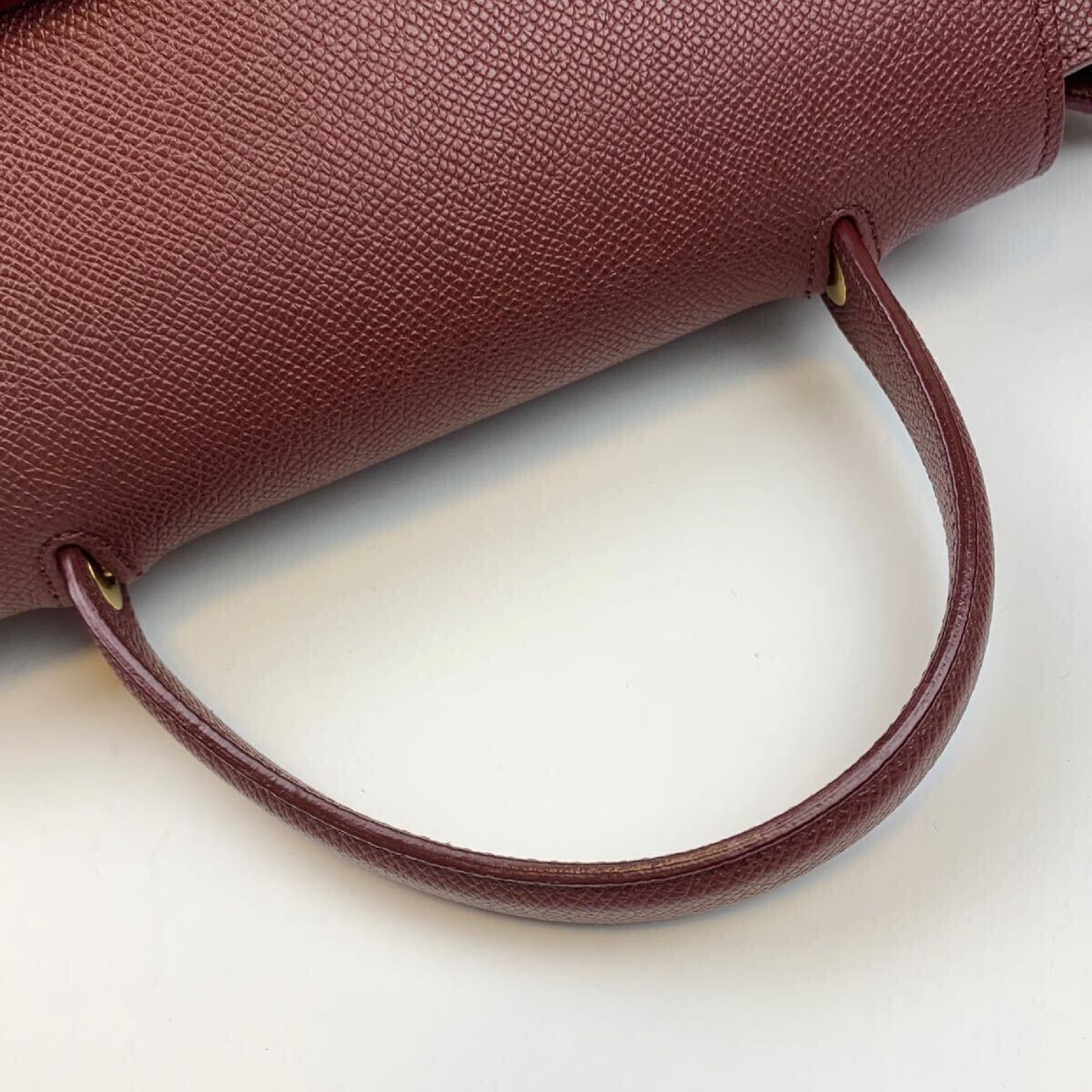 CELINE Mini Belt Bag, Limited Edition Color, 2-Way Handbag/Shoulder Bag, Bordeaux Leather with Gold Logo
