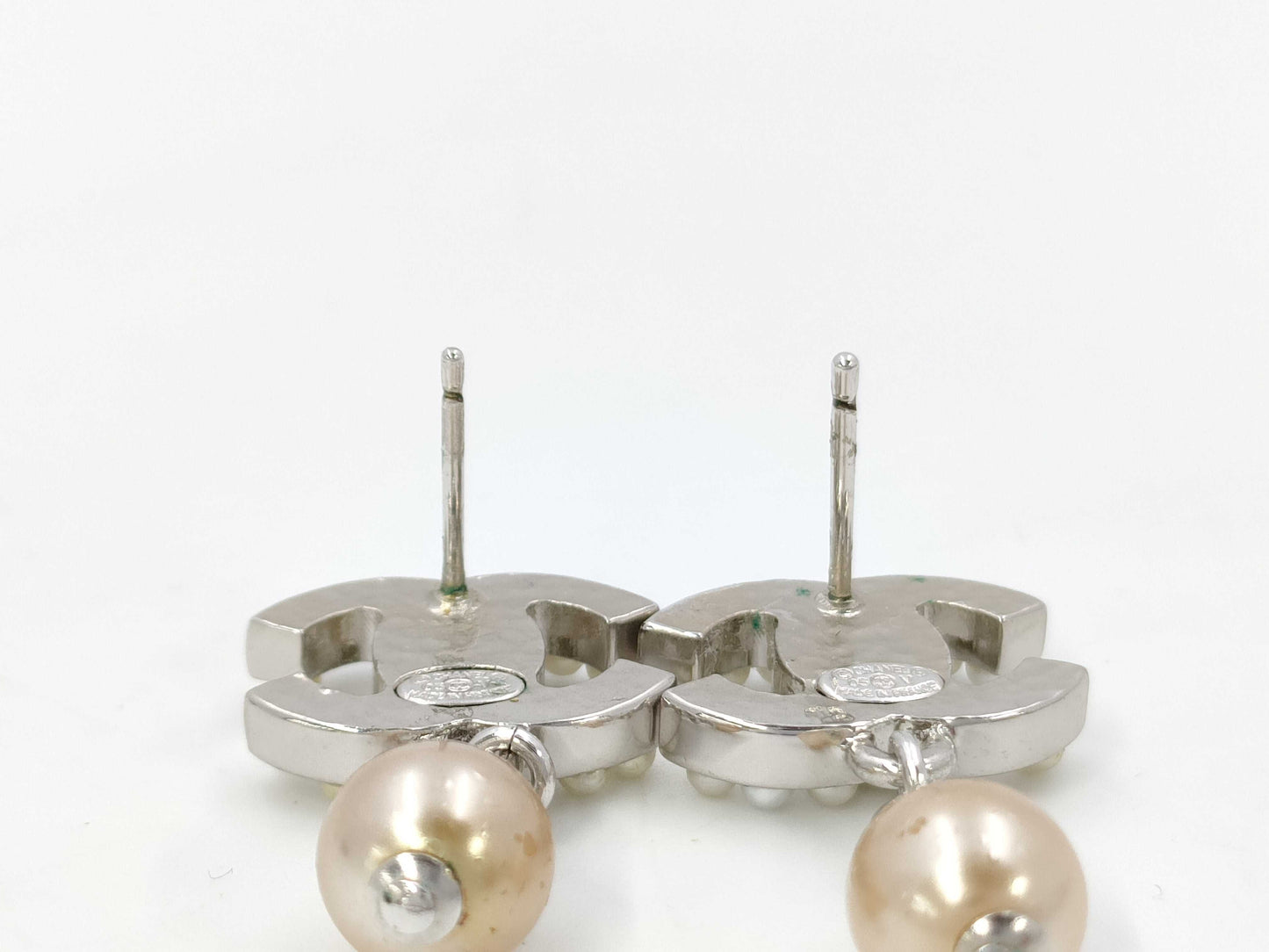CHANEL CHANEL Coco Mark Dangle Pearl Earrings SV 05A Earrings