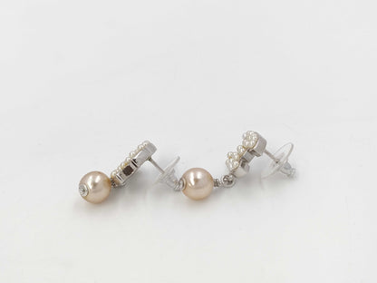 CHANEL CHANEL Coco Mark Dangle Pearl Earrings SV 05A Earrings