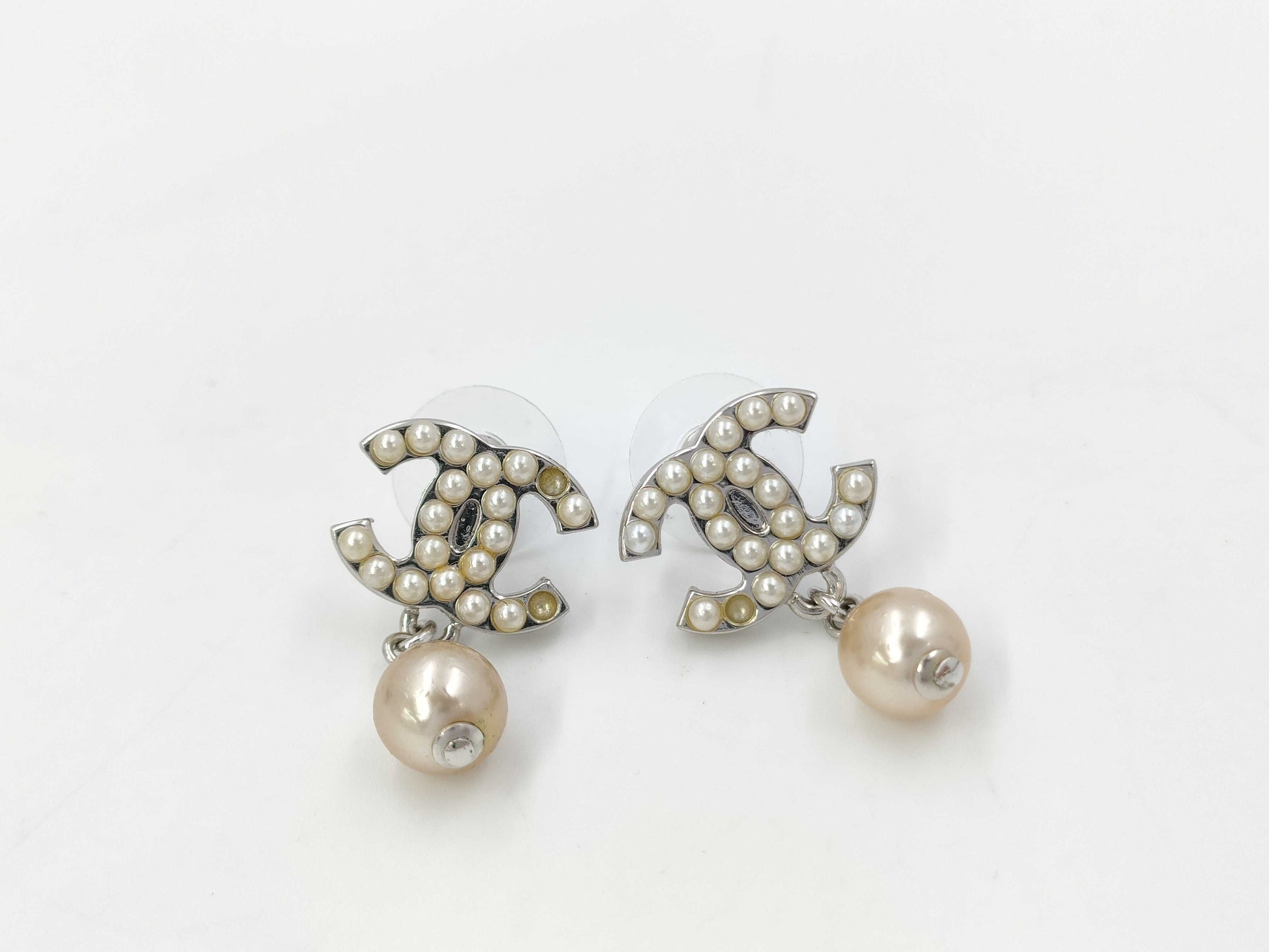 CHANEL CHANEL Coco Mark Dangle Pearl Earrings SV 05A Earrings