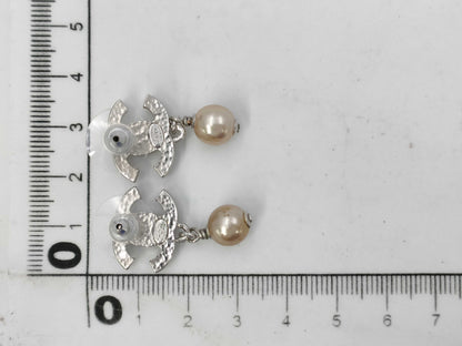 CHANEL CHANEL Coco Mark Dangle Pearl Earrings SV 05A Earrings