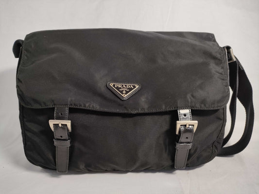 PRADA Nylon Shoulder Bag in Black