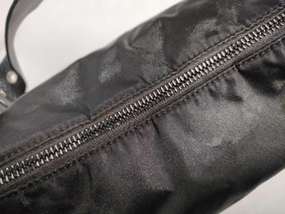 PRADA Nylon and Leather Shoulder Bag in Black