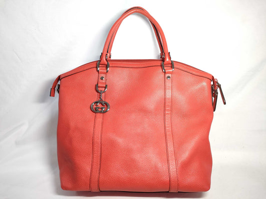 GUCCI GUCCI Gucci Tote Bag Leather Red Tote Bag