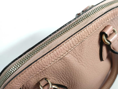 GUCCI GG Charm 2-Way Shoulder Bag/Handbag Leather Women's Pink Light Pink Handbag