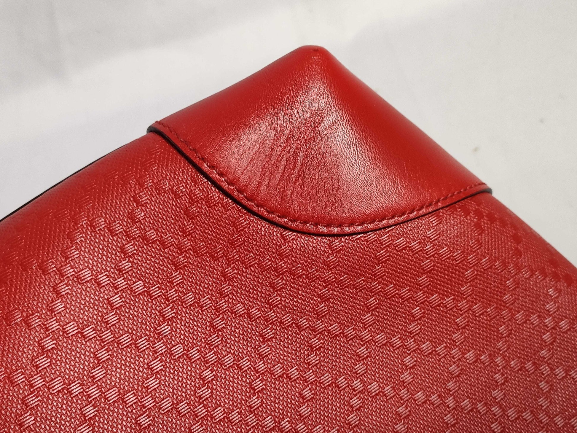 GUCCI Diamantellax Leather Tote Bag, Red
