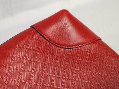 GUCCI Diamantellax Leather Tote Bag, Red