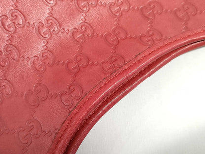 GUCCI Guccissima Tote Bag Micro Shimmer Leather GG Logo Red Tote Bag