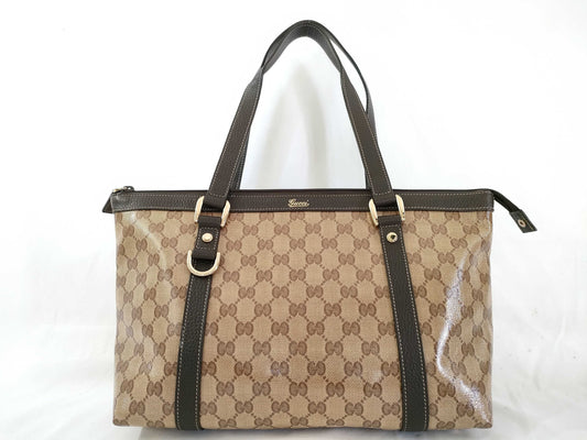 GUCCI GG GUCCI Abbey Brown Gold Hardware GG Canvas Tote Bag Shoulder Bag Women's Tote Bag