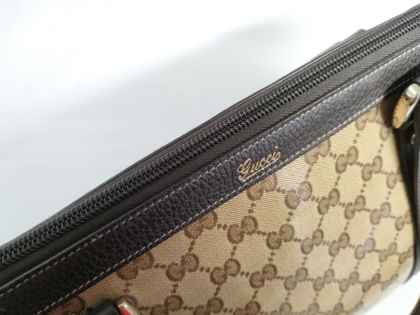 GUCCI GG GUCCI Abbey Brown Gold Hardware GG Canvas Tote Bag Shoulder Bag Women's Tote Bag