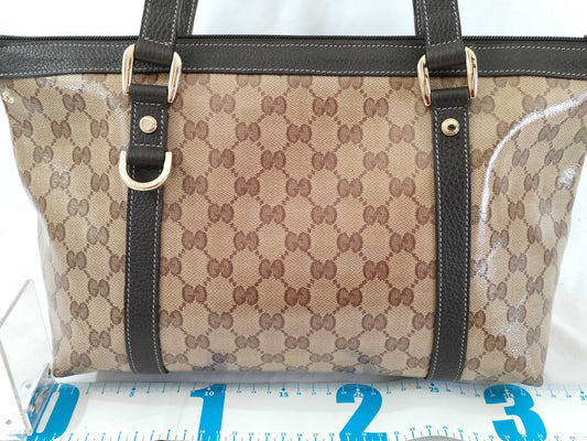 GUCCI GG GUCCI Abbey Brown Gold Hardware GG Canvas Tote Bag Shoulder Bag Women's Tote Bag