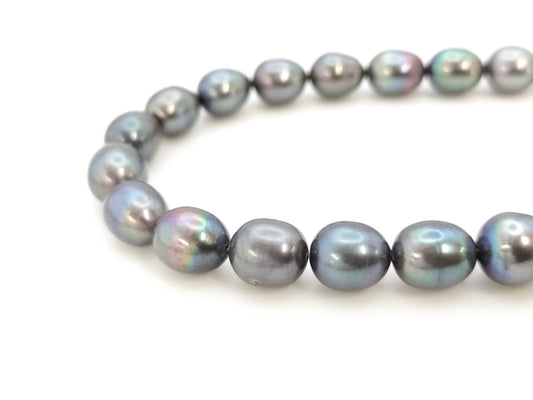 Pearl diameter: approx. 8.1mm-9.3mm, Sterling Silver, 45.3g, Necklace 