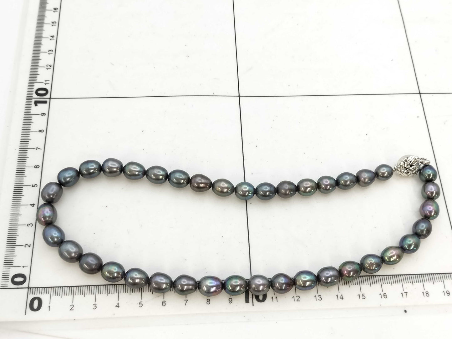Pearl diameter: approx. 8.1mm-9.3mm, Sterling Silver, 45.3g, Necklace 