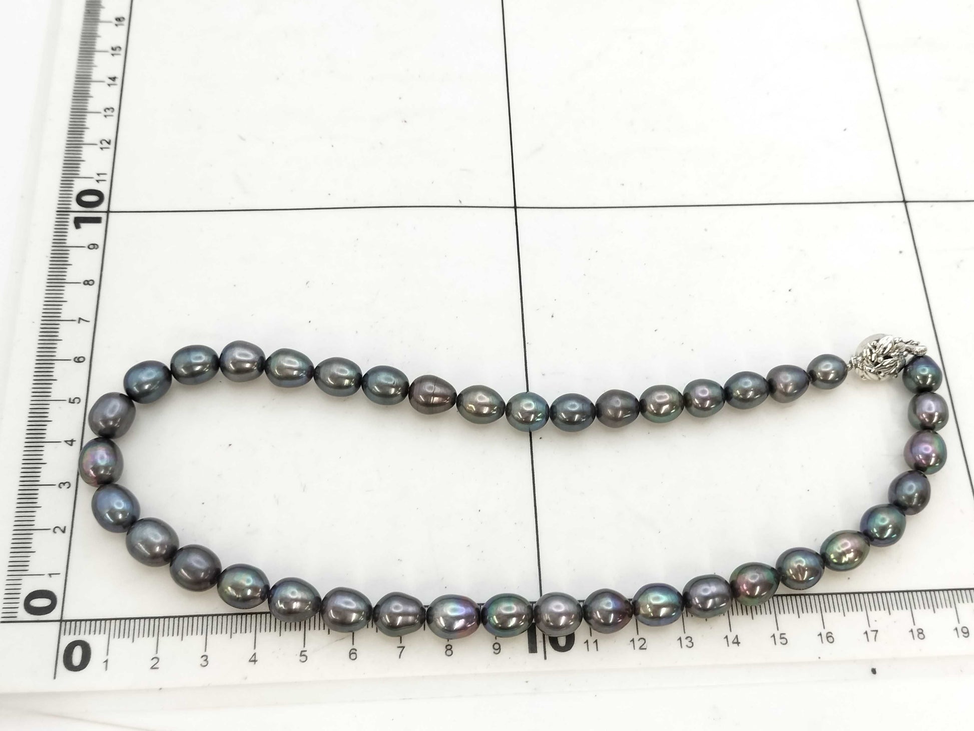 Pearl diameter: approx. 8.1mm-9.3mm, Sterling Silver, 45.3g, Necklace 