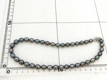Pearl diameter: approx. 8.1mm-9.3mm, Sterling Silver, 45.3g, Necklace 