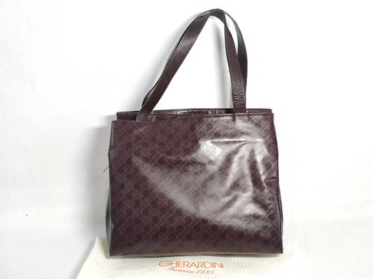 GHERARDINI Softy Tote Bag, Handbag, Wine Red, Nylon and Leather Tote Bag