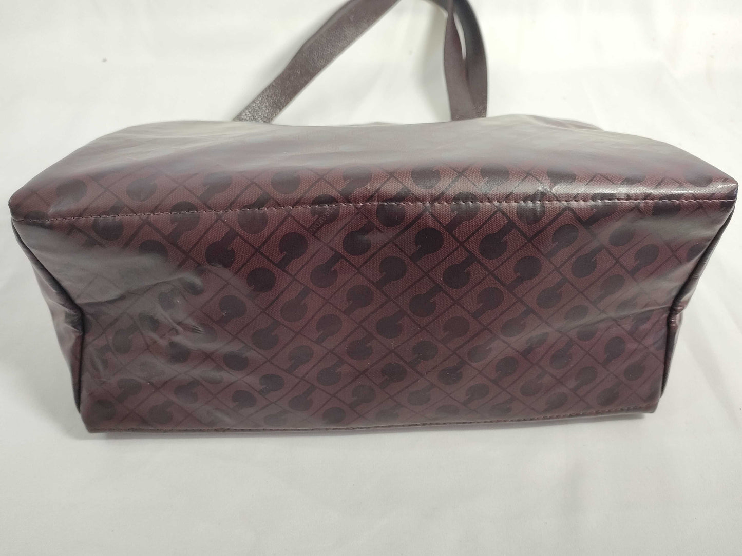 GHERARDINI Softy Tote Bag, Handbag, Wine Red, Nylon and Leather Tote Bag