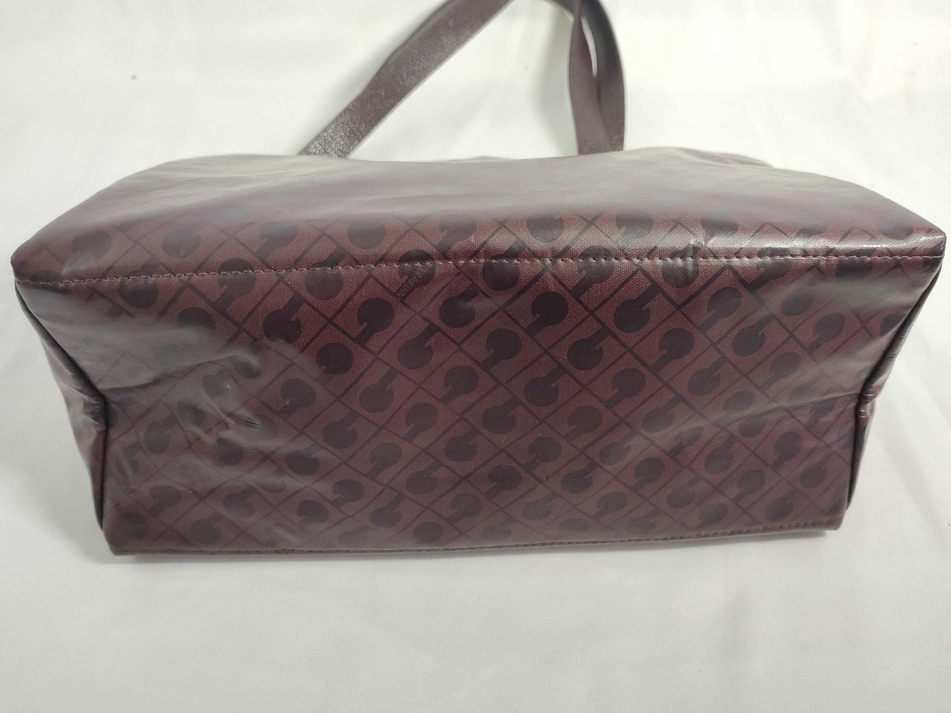 GHERARDINI Softy Tote Bag, Handbag, Wine Red, Nylon and Leather Tote Bag