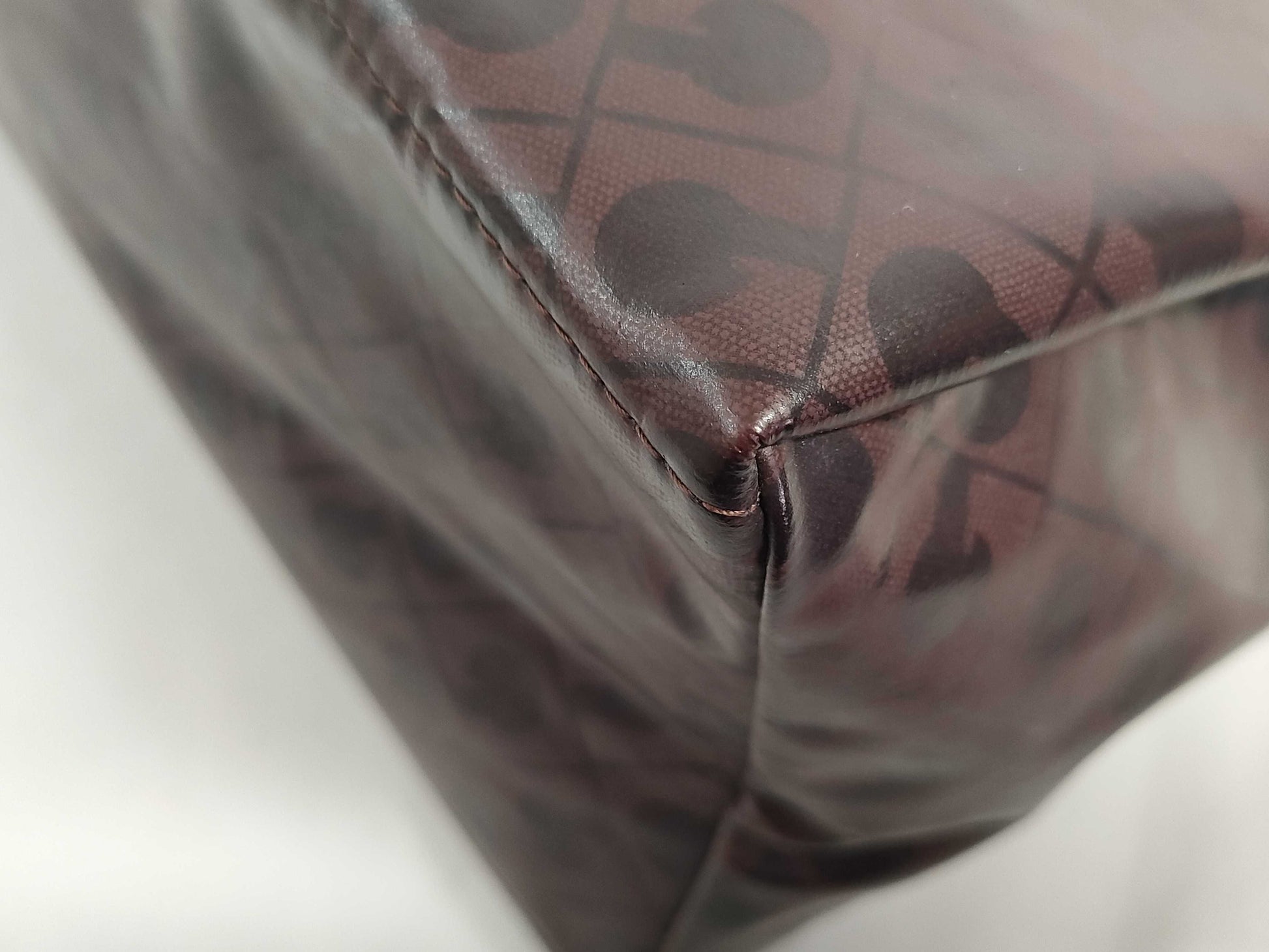 GHERARDINI Softy Tote Bag, Handbag, Wine Red, Nylon and Leather Tote Bag