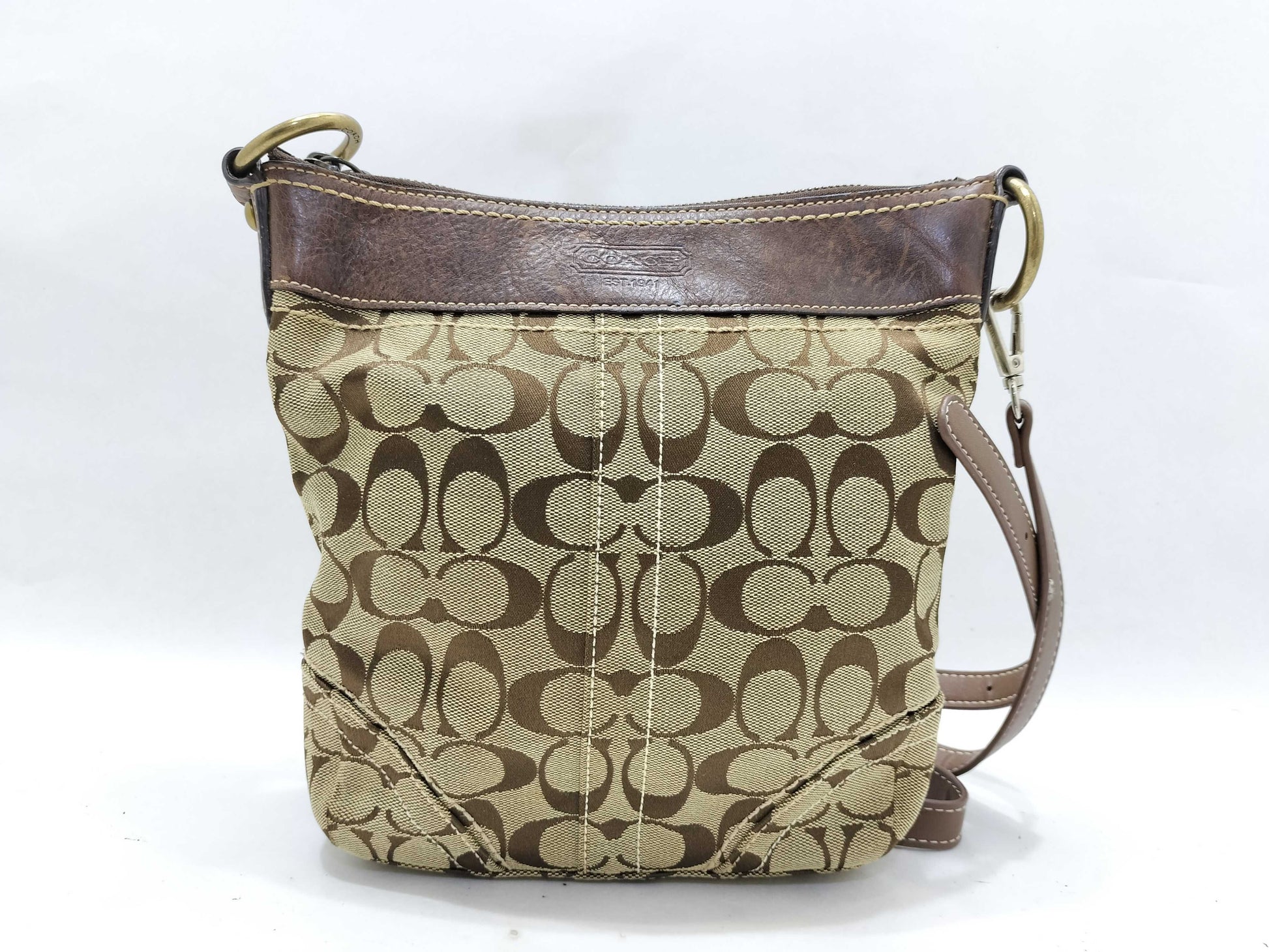 COACH Signature Nylon Shoulder Bag