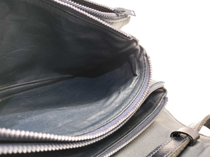 CELINE CELINE Leather Shoulder Bag Black Clutch Bag