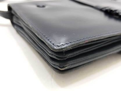 CELINE CELINE Leather Shoulder Bag Black Clutch Bag