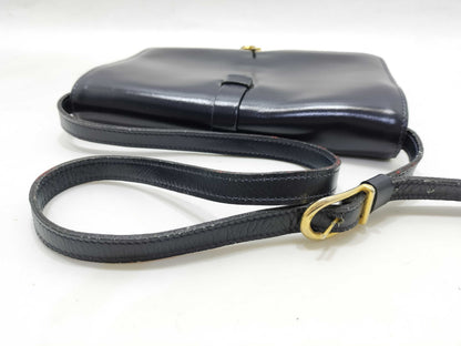 CELINE CELINE Leather Shoulder Bag Black Clutch Bag