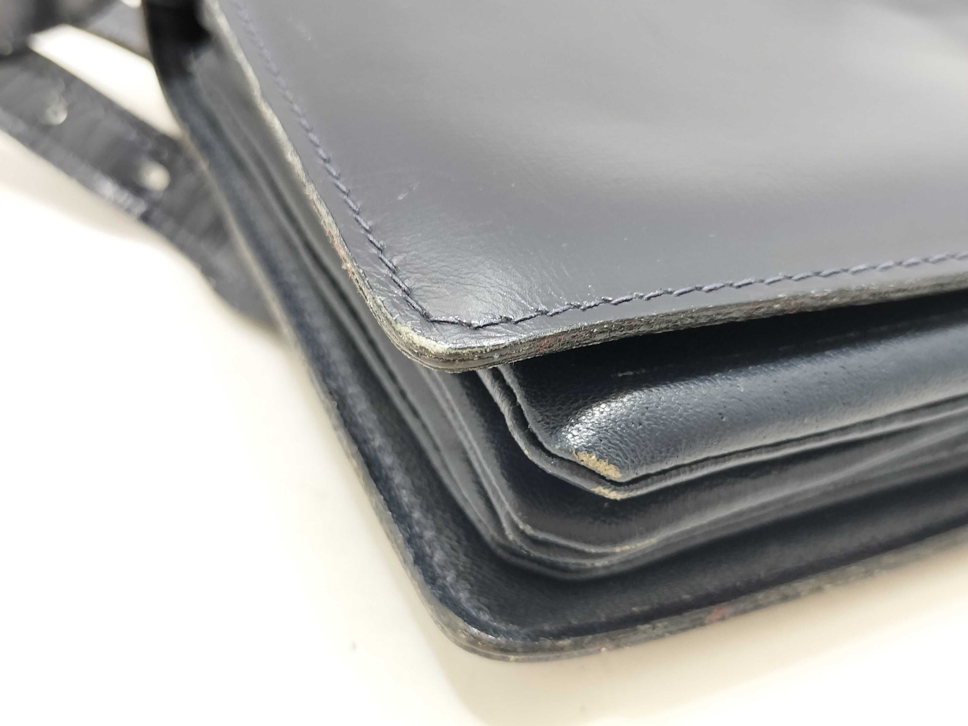 CELINE CELINE Leather Shoulder Bag Black Clutch Bag