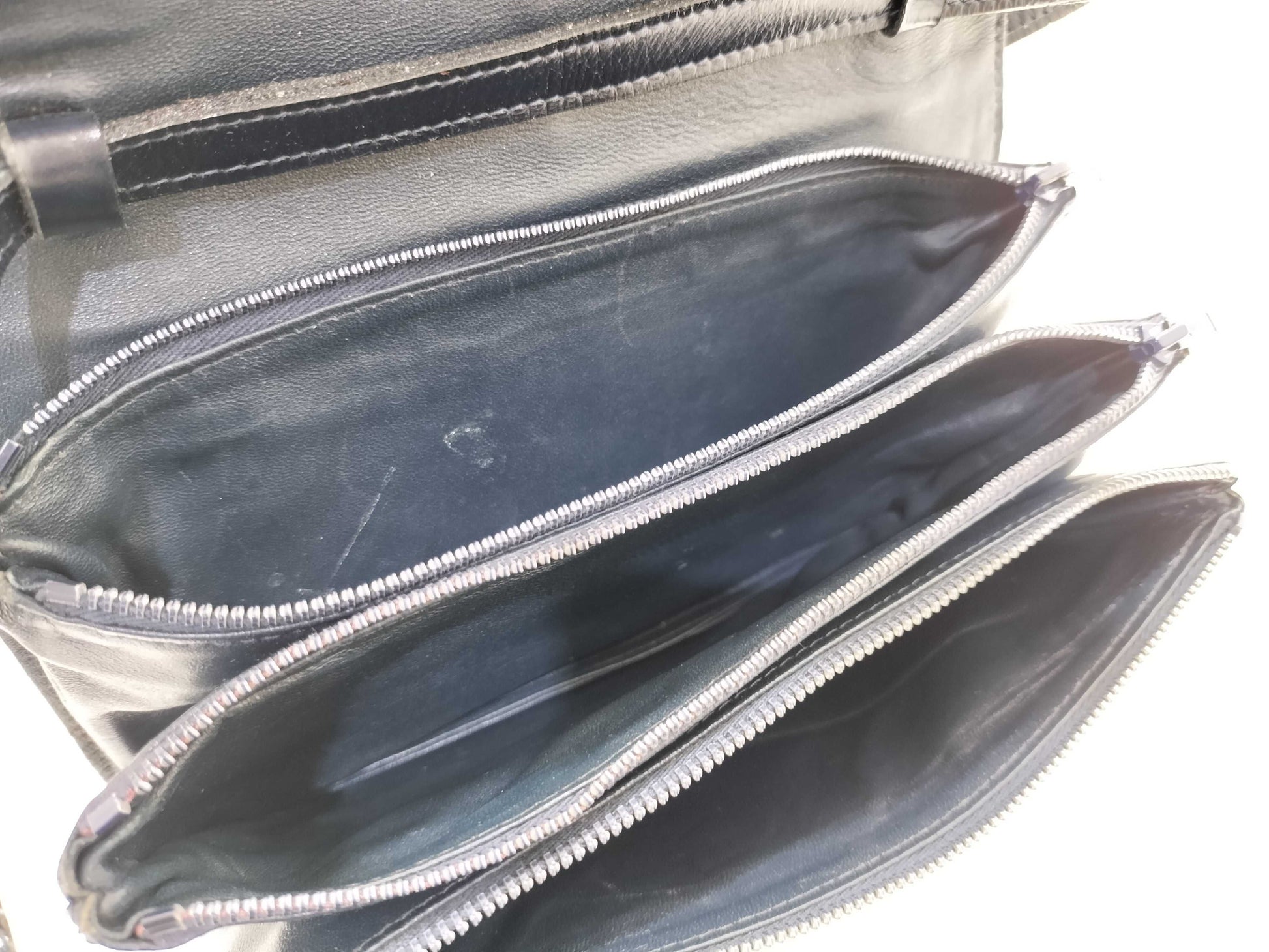 CELINE CELINE Leather Shoulder Bag Black Clutch Bag