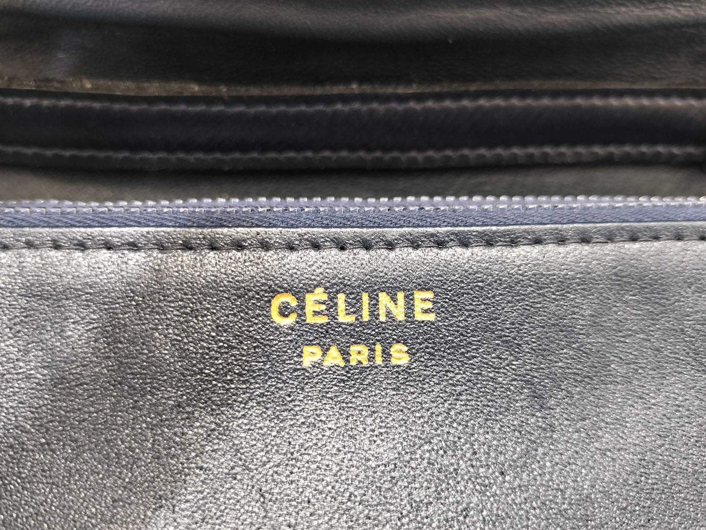 CELINE CELINE Leather Shoulder Bag Black Clutch Bag