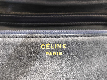 CELINE CELINE Leather Shoulder Bag Black Clutch Bag