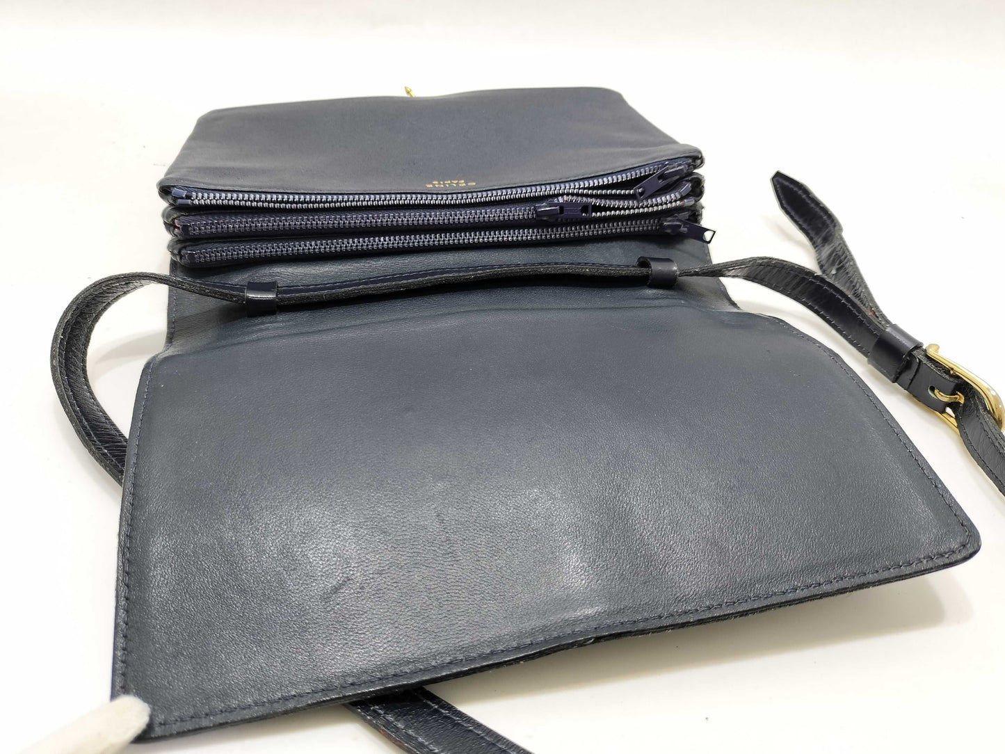 CELINE CELINE Leather Shoulder Bag Black Clutch Bag