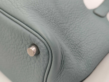 HERMES HERMES Picotin PM Light Blue with Silver Hardware, Size M, Handbag