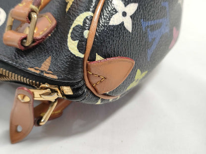 LOUIS VUITTON RFID verification failed. Serial number verification failed. Monogram Multicolore Louis Vuitton Monogram Mini Speedy Handbag Noir.