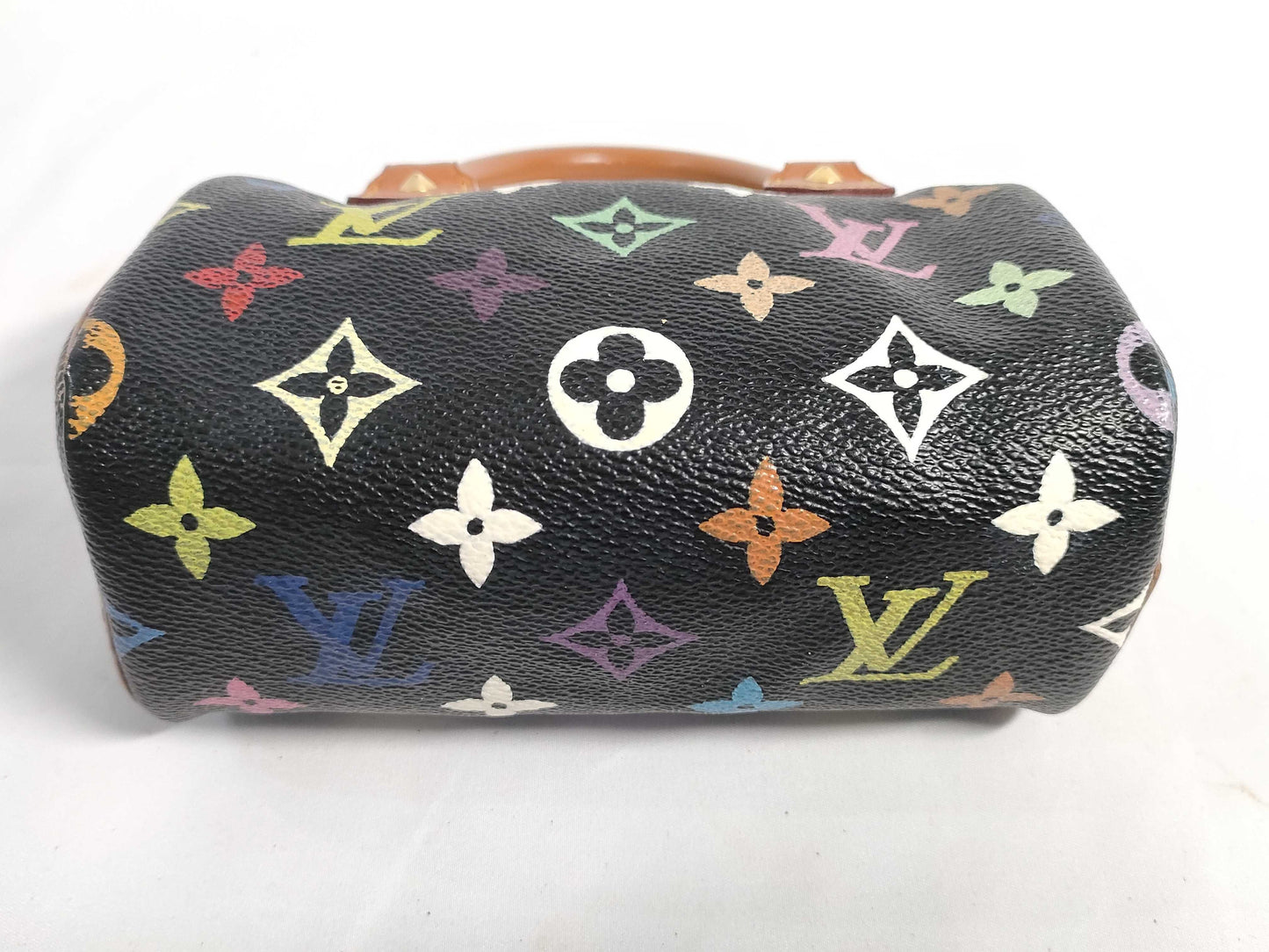 LOUIS VUITTON RFID verification failed. Serial number verification failed. Monogram Multicolore Louis Vuitton Monogram Mini Speedy Handbag Noir.