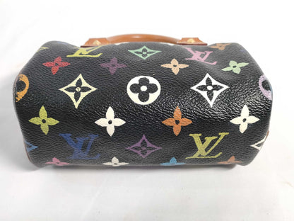 LOUIS VUITTON RFID verification failed. Serial number verification failed. Monogram Multicolore Louis Vuitton Monogram Mini Speedy Handbag Noir.