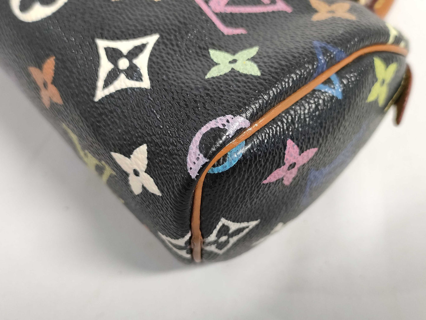 LOUIS VUITTON RFID verification failed. Serial number verification failed. Monogram Multicolore Louis Vuitton Monogram Mini Speedy Handbag Noir.