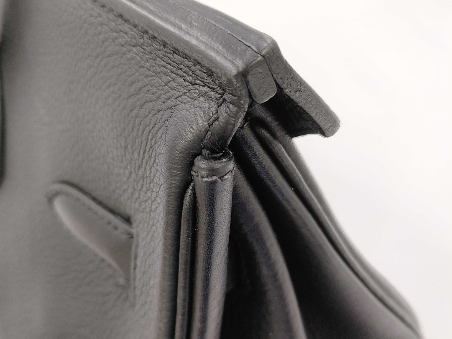 HERMES Birkin 35 Black Gold Hardware Star Mark □C Handbag