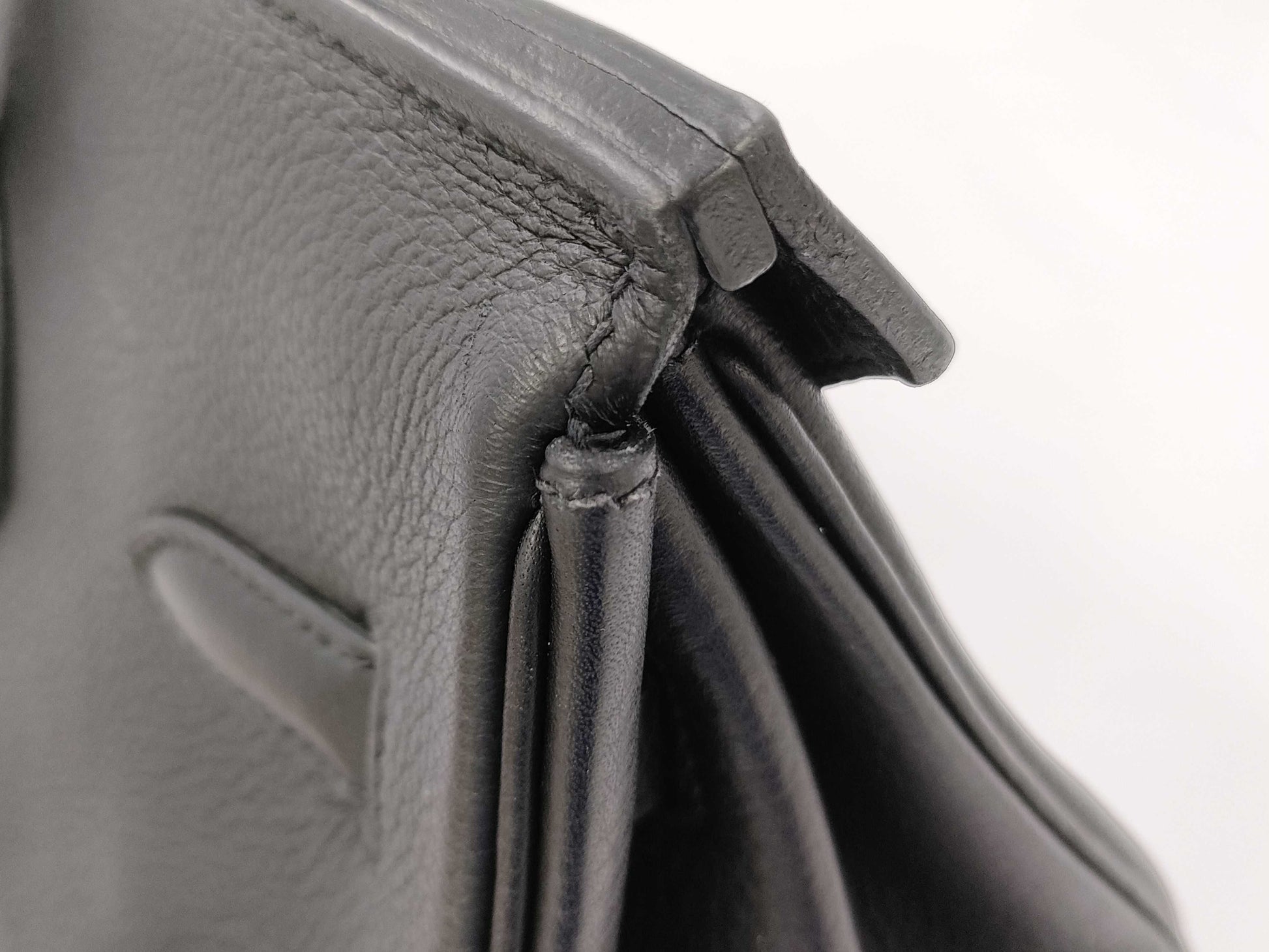 HERMES Birkin 35 Black Gold Hardware Star Mark □C Handbag