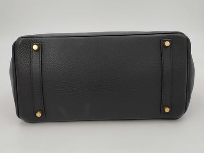 HERMES Birkin 35 Black Gold Hardware Star Mark □C Handbag