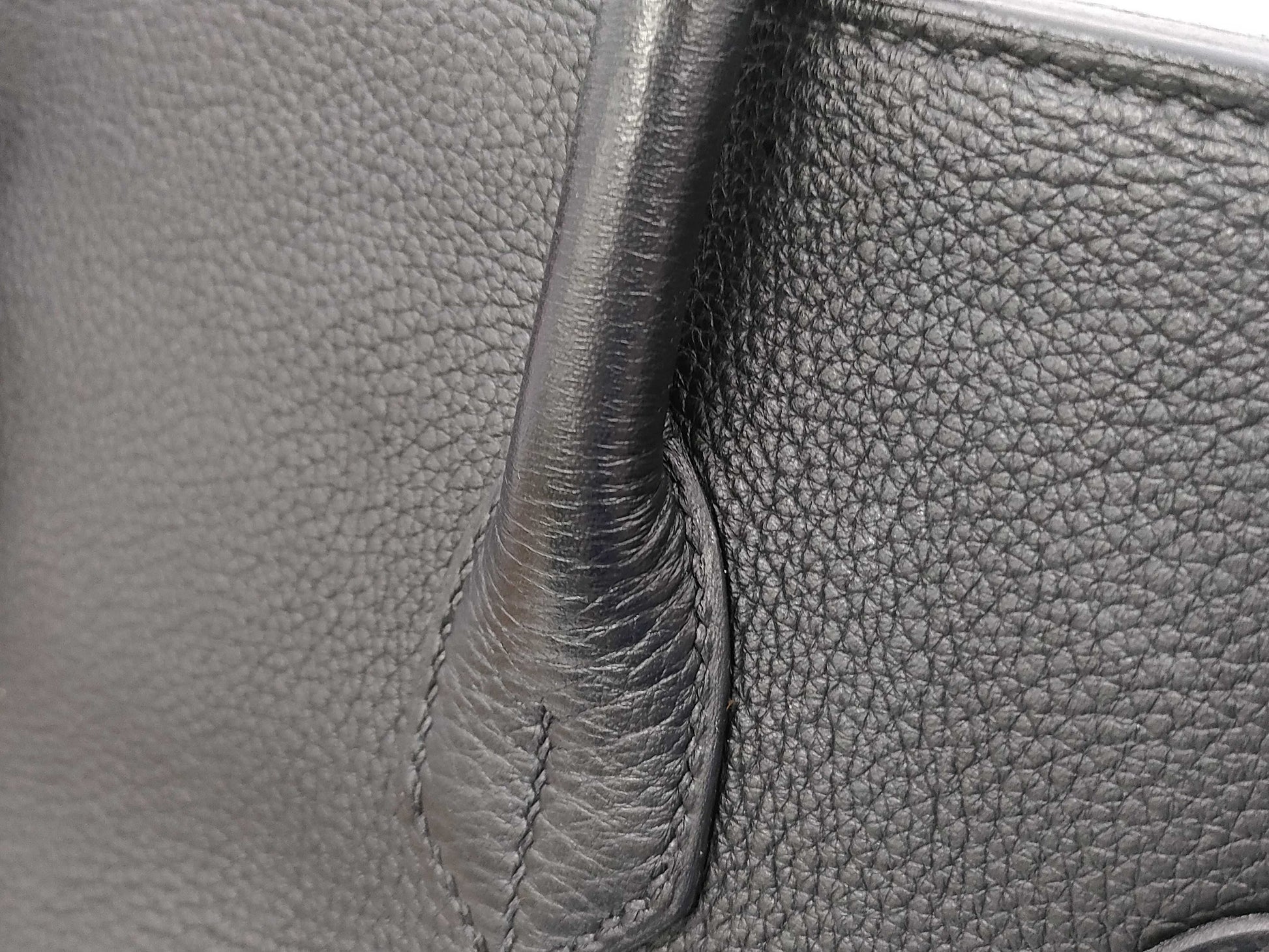 HERMES Birkin 35 Black Gold Hardware Star Mark □C Handbag