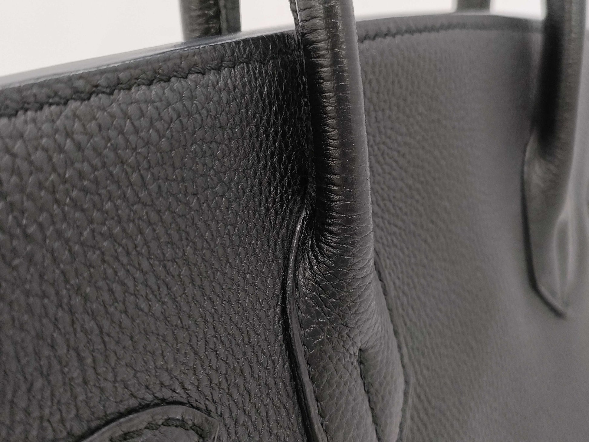 HERMES Birkin 30 Togo Black with Silver Hardware, Large Handbag
