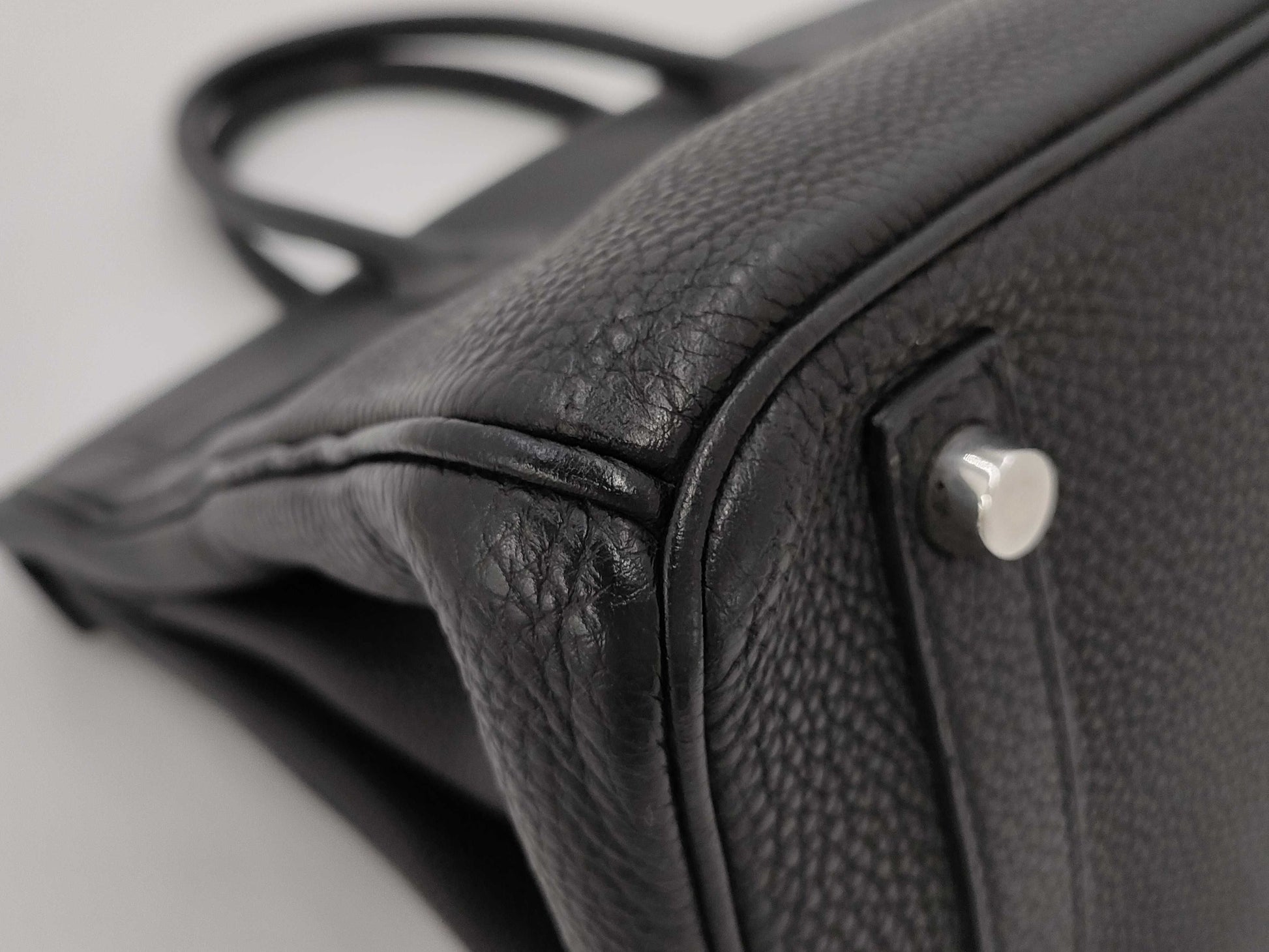 HERMES Birkin 30 Togo Black with Silver Hardware, Large Handbag