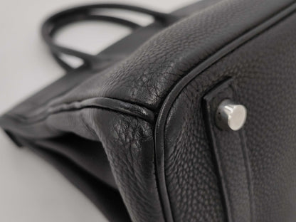 HERMES Birkin 30 Togo Black with Silver Hardware, Large Handbag