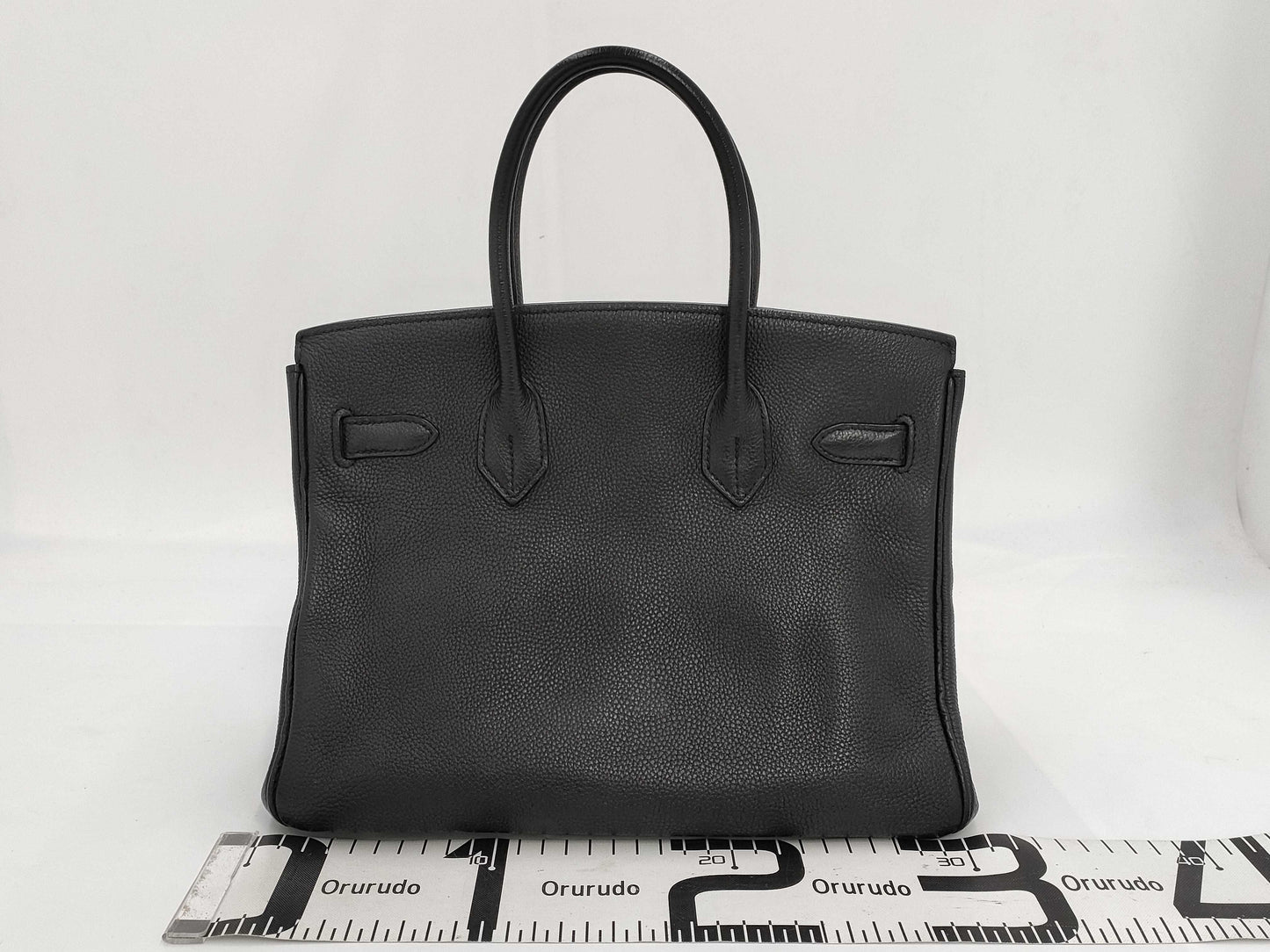HERMES Birkin 30 Togo Black with Silver Hardware, Large Handbag