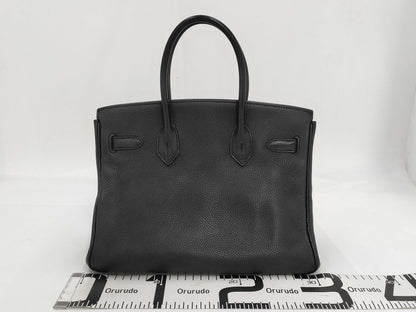 HERMES Birkin 30 Togo Black with Silver Hardware, Large Handbag
