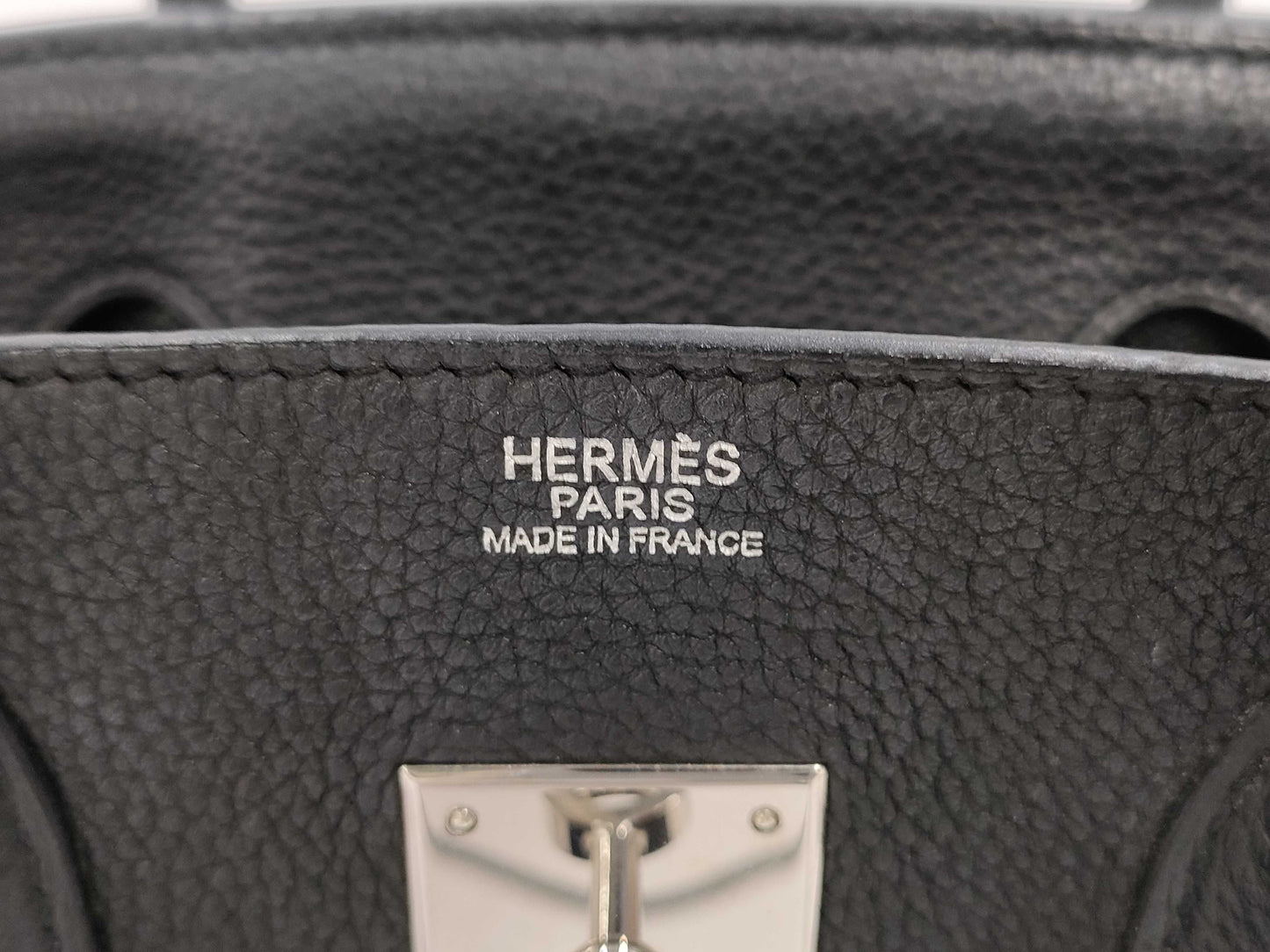HERMES Birkin 30 Togo Black with Silver Hardware, Large Handbag