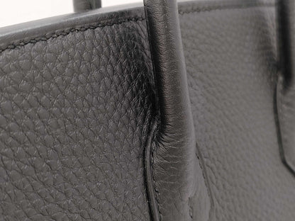 HERMES Birkin 25 Togo Black Gold Hardware Z Stamp Handbag