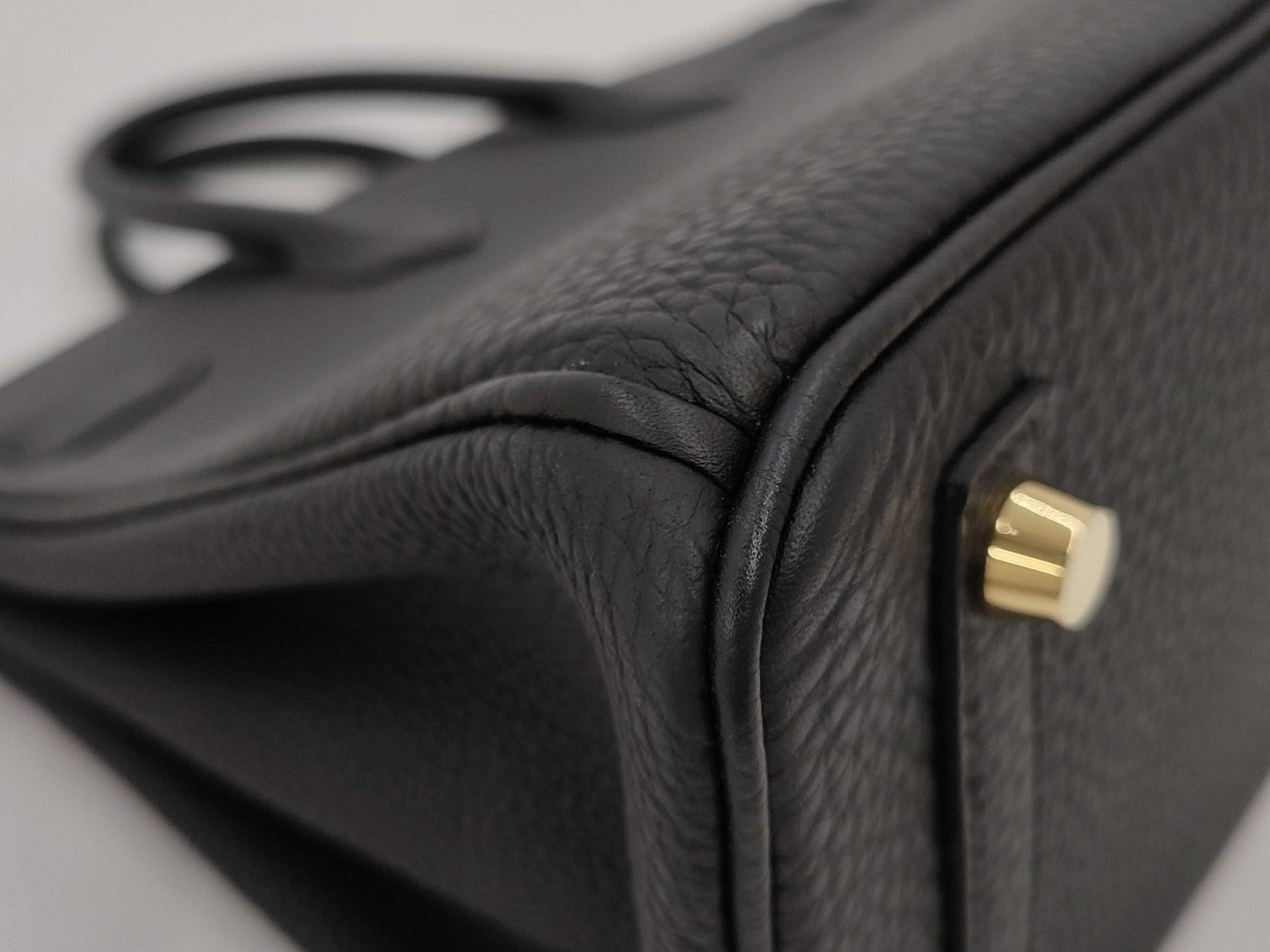 HERMES Birkin 25 Togo Black Gold Hardware Z Stamp Handbag
